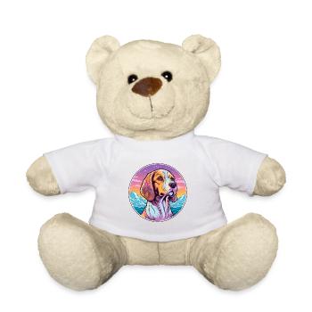 Bruno Jura Hound Dog Breed Cartoon Kawaii Watercol - Teddy Bear - white - Front