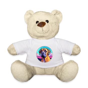 Boerboel Dog Breed Cartoon Kawaii Watercolor - Teddy Bear - white - Front