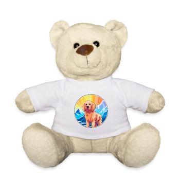 Goldendoodle chien race dessin animé Kawaii aquarelle - Nounours - blanc - Devant