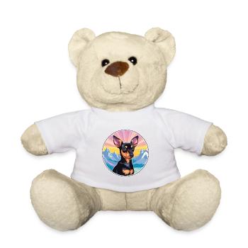 Manchester Terrier Hunderasse Karikatur Kawaii Wasserc - Teddy - Weiß - Vorne