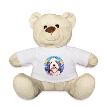 Vieux chien de berger anglais race de chien dessin animé Kawaii Wate - Nounours - blanc - Devant