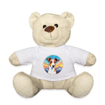Lisse Fox Terrier Chien Race Cartoon Kawaii Waterc - Nounours - blanc - Devant