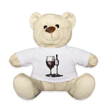 Wein / Trauben / Alkohol / trinken / Genießen - Teddy - Weiß - Vorne