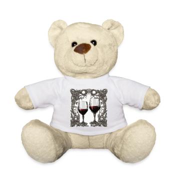 Wein / Trauben / Alkohol / trinken / Genießen - Teddy - Weiß - Vorne