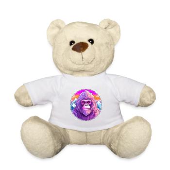 Babouin Aquarelle Dessin Animé Kawaii Animal De Compagnie Colorf - Nounours - blanc - Devant