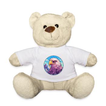 Hawk Watercolor Cartoon Kawaii Pet Animal Colorful - Teddy Bear - white - Front