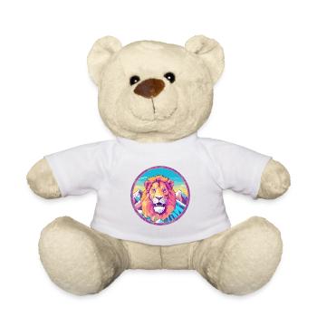 Lion Aquarelle Dessin Animé Kawaii Animal De Compagnie Coloré - Nounours - blanc - Devant