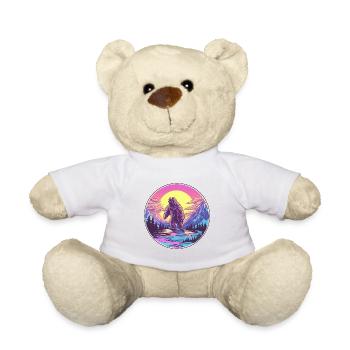 Big Foot Watercolor Cartoon Kawaii Pet Animal Colo - Teddy Bear - white - Front