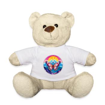Schmetterling Aquarell Karikatur Kawaii Haustier Tier Col - Teddy - Weiß - Vorne