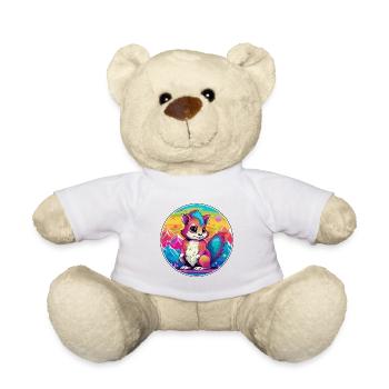 Eichhörnchen Aquarell Karikatur Kawaii Haustier Tier Colo - Teddy - Weiß - Vorne