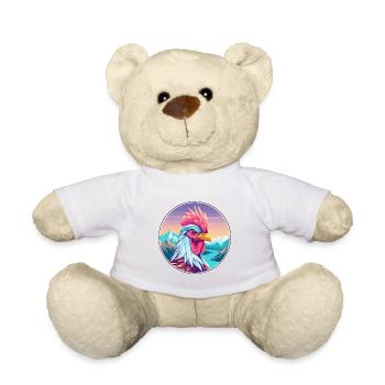 Hahn Aquarell Karikatur Kawaii Haustier Tier Farbe - Teddy - Weiß - Vorne