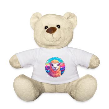 Schaf Aquarell Karikatur Kawaii Haustier Tier Farbefu - Teddy - Weiß - Vorne