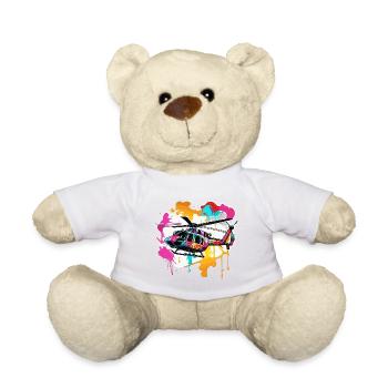 Helicopter / Helicopter / Flying / Aviation - Teddy Bear - white - Front