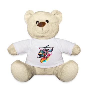 Helicopter / Helicopter / Flying / Aviation - Teddy Bear - white - Front