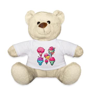 Lutscher / Lolli Pop / Süßigkeit / schlecken / süß - Teddy - Weiß - Vorne