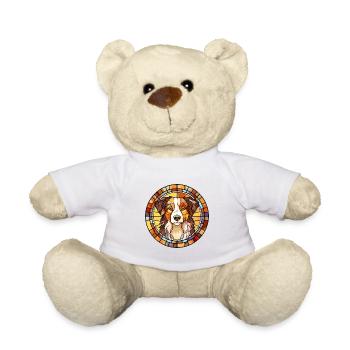 Berger australien chien race vitrail Colorf - Nounours - blanc - Devant