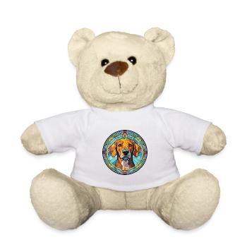 Alano Español chien race vitrail coloré Wat - Nounours - blanc - Devant