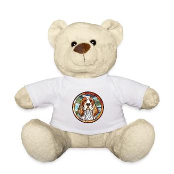 Basset Griffon Vendeen Hunderasse Buntglas Col - Teddy - Weiß - Vorne