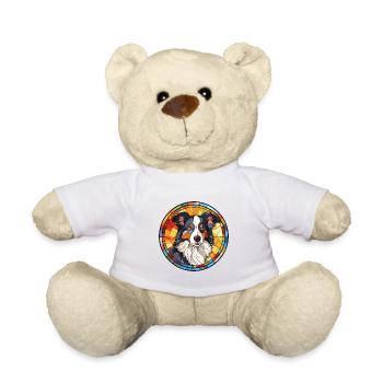 Border Collie Hunderasse Buntes Glas Wat - Teddy - Weiß - Vorne