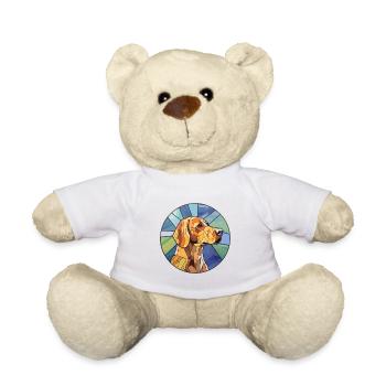 Braque Saint Germain Dog Breed Stained Glass Color - Teddy Bear - white - Front