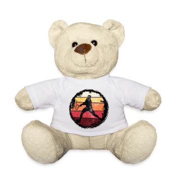 Retro Sonnenuntergang Tennis Silhouette - Teddy - Weiß - Vorne