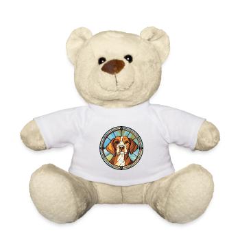 Nouvelle-Zélande chien race vitrail coloré eau - Nounours - blanc - Devant
