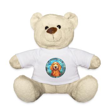 Saarlooswolfhond Dog Breed Stained Glass Colorful - Teddy Bear - white - Front