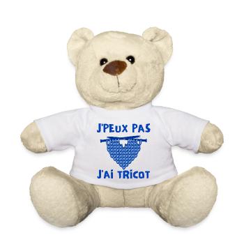 tricot, tricoter, laine - Nounours - blanc - Devant