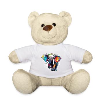 Elefant / Tier / Safari / Zoo / Afrika / Comic - Teddy - Weiß - Vorne