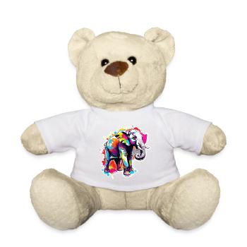 Elefant / Tier / Safari / Zoo / Afrika / Comic - Teddy - Weiß - Vorne