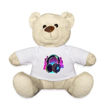 Headphones / Audio / Music / Sound / Studio / Cool - Teddy Bear - white - Front