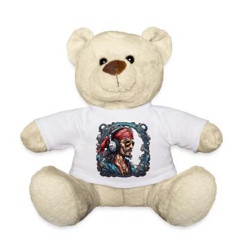Pirat / Ahoi / Anker / Kapitän / Totenkopf / Rum - Teddy - Weiß - Vorne