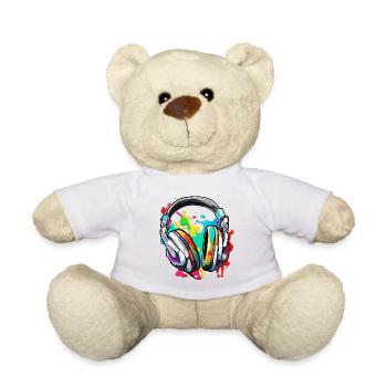 Headphones / Audio / Music / Sound / Studio / Cool - Teddy Bear - white - Front