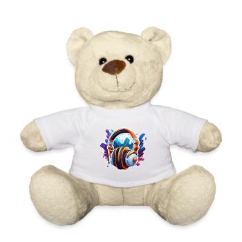 Headphones / Audio / Music / Sound / Studio / Cool - Teddy Bear - white - Front