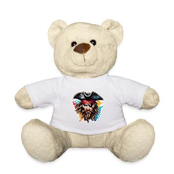 Pirat / Ahoi / Anker / Kapitän / Totenkopf / Rum - Teddy - Weiß - Vorne