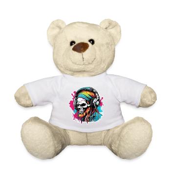 Kopfhörer / Audio / Musik / Totenkopf / cool - Teddy - Weiß - Vorne