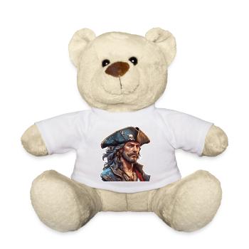 Pirat / Ahoi / Anker / Kapitän / Totenkopf / Rum - Teddy - Weiß - Vorne