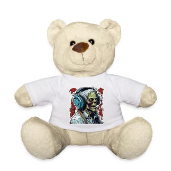 Headphones / Audio / Music / Sound / Zombie / Cool - Teddy Bear - white - Front