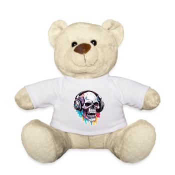 Headphones / Audio / Music / Skull / Cool - Teddy Bear - white - Front
