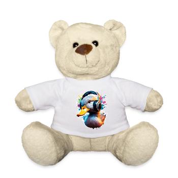 Headphones / Audio / Music / Animal / Duck / Cool - Teddy Bear - white - Front