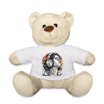 Headphones / Audio / Music / Person / Cool - Teddy Bear - white - Front