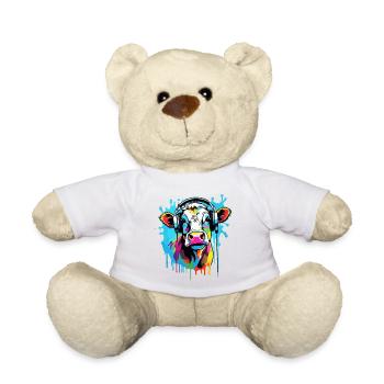 Headphones / Audio / Music / Animal / Cow / Cool - Teddy Bear - white - Front