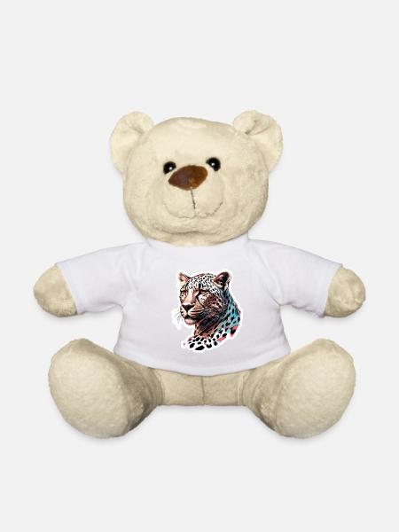 Leopard / Gepard / Tier / Animal Print / Muster - Teddy - Weiß