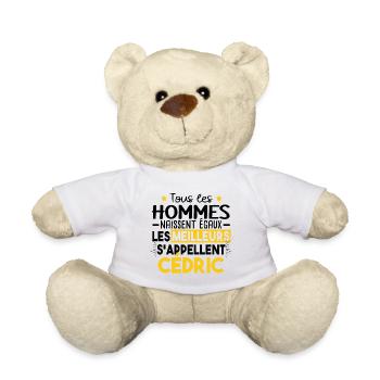 Cédric Prénom Homme Cadeau Humour - Nounours - blanc - Devant