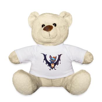 Bat / Vampire / Dracula / Animal / Halloween - Teddy Bear - white - Front