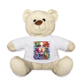 Femme / Jolie / Portrait / Cheveux colorés / Modèle - Nounours - blanc - Devant