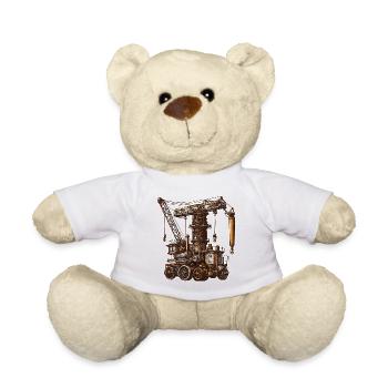Crane / construction site / winch / crane system - Teddy Bear - white - Front