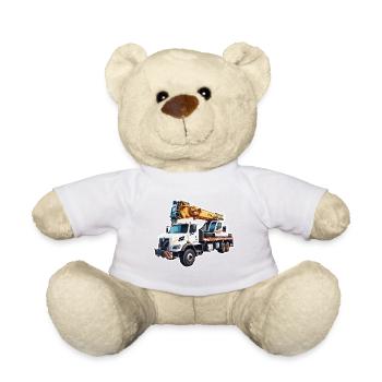 Crane / construction site / winch / crane system - Teddy Bear - white - Front