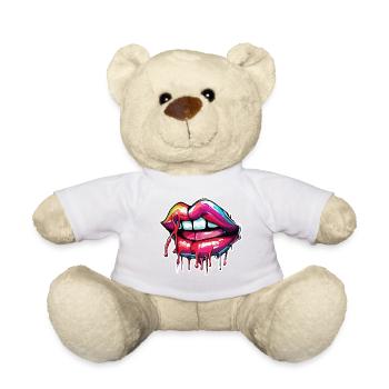 Mund / Lippen / Zähne / Zunge / lächeln / Kuss - Teddy - Weiß - Vorne