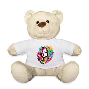 Frau / hübsch / Porträt / buntes Haar / Model - Teddy - Weiß - Vorne